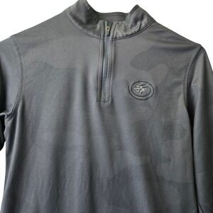 Peter Millar Youth Medium 9-10 Grey Camo Quarter Zip Pullover Golf Performance